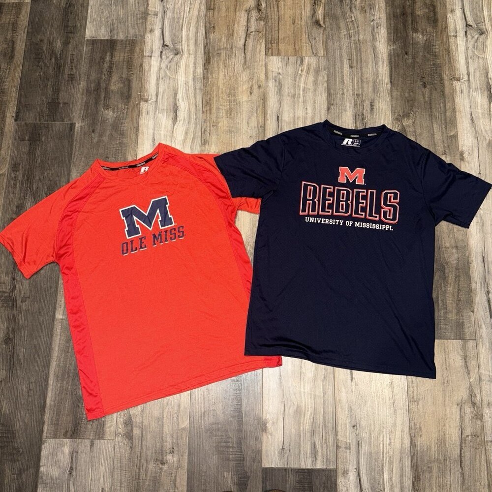 Ole Miss Rebels T-Shirt‎ – Russell Athletic – Large– Lot Of 2